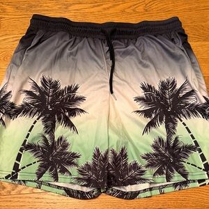 Palm Tree Print Athletic Shorts XXL NEW